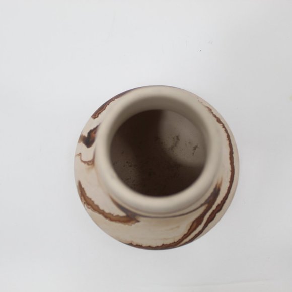 Vintage Swirl Nemadji Pottery Vase (small chip; as-is) - Picture 5 of 7